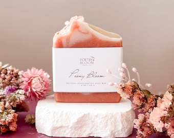 Peony Bloom | Natural Handcrafted Soap Bar | Cold Process Soap | Palm Oil Free | Eco-Conscious