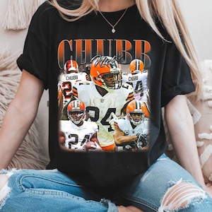 Nick Chubb Football Shirt, Cleveland Football Player Chubb T-Shirt, Cleveland Game Day Apparel for Fans