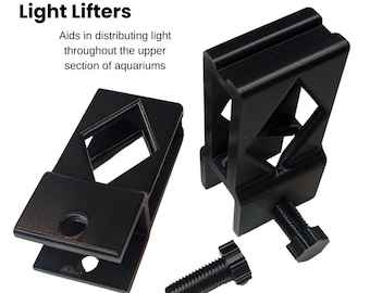 Universele aquariumverlichtingshouders – verbetering van de lichtspreiding en toegang (set van 2) (zwart)