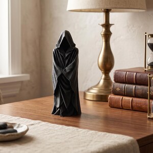 Hooded Sentinel Model, Grim Guardian Figurine, Dark Fantasy Decor, Gothic Robed Cloak Art