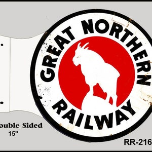 Reproduction Great Northern Railroad Flange Sign 15X171/2