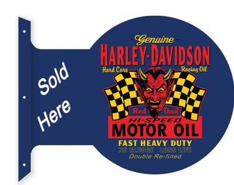 HARLEY-DAVIDSON MOTORCYCLES vintage wall sign 14x12 mancave garage bar