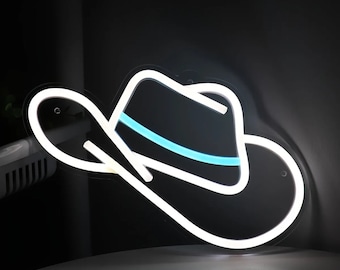 1pc Cowboy Hat LED Wall Neon Art Sign, 5V USB Powered  Hat Shop Room Party