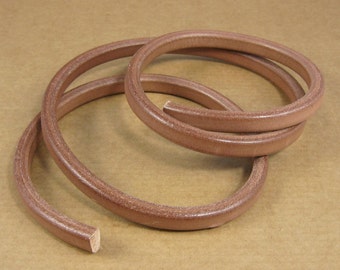 Leather Licorice Cord - Tan - 1 meter x 10mm x 7mm / 39 inches x 5/16 inch / great for stamping