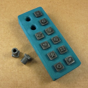 Sellos mini de 1/4" de Melody Ross / Juego de 12 / Para usar en cartón y cuero