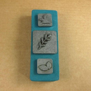 1/2&quot; Leaves2 Ornamental Stamps by Melody Ross / Set of 3 / Use On Chipboard And Leather