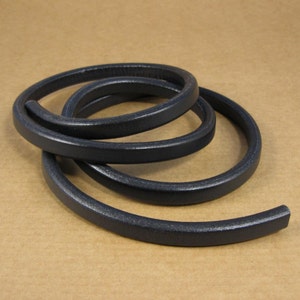 Leather Licorice Cord - Black - 1 meter x 10 mm x 7mm / 39 inches x 5/16 inch / great for stamping