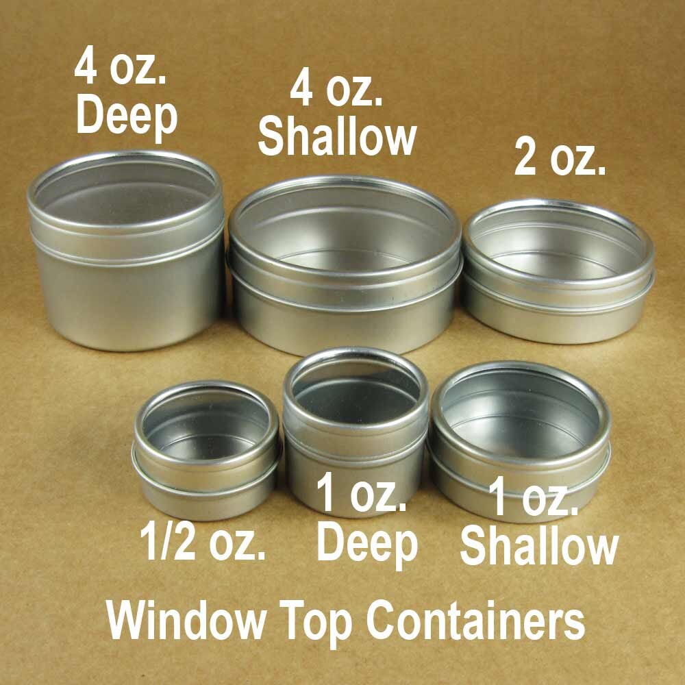 4 Oz. Shallow Round Metal Window Tins Set of 6 Containers / Etsy