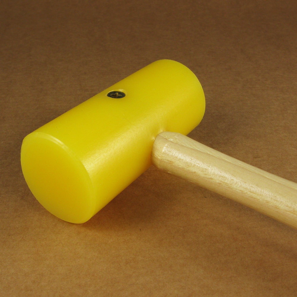 Yellow Plastic Mallet 1 1/2 Face Diameter / Perfect for Leather