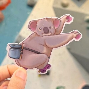 Rock Klettern Koala Vinyl Aufkleber, Laptop Aufkleber