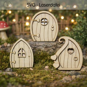 SVG Laserdatei - 3 Wichteltüren im Set | Laser Cut Datei | Skalierbar | Elfentür