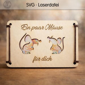 Modelo de Presente em Dinheiro em SVG – Alguns ratinhos, arquivo para corte a laser para presente em forma de nota de dinheiro, ideia de presente para aniversário, Natal, Páscoa – arquivo para corte a laser