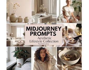 Midjourney Prompts AI Prompts Aesthetic Lifestyle Prompt Guide Social Media Branding Stock Photos Midjourney Prompt AI Generated Art