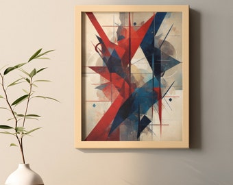 Abstract Geometric Wall Art Printable Digital AI Art Home Decor