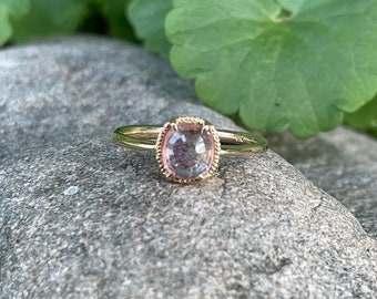 Aliyah - Padparadscha Rose Cut Sapphire Ring