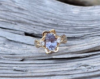 Ayah - Violet-Purple Sapphire and Diamond Ring