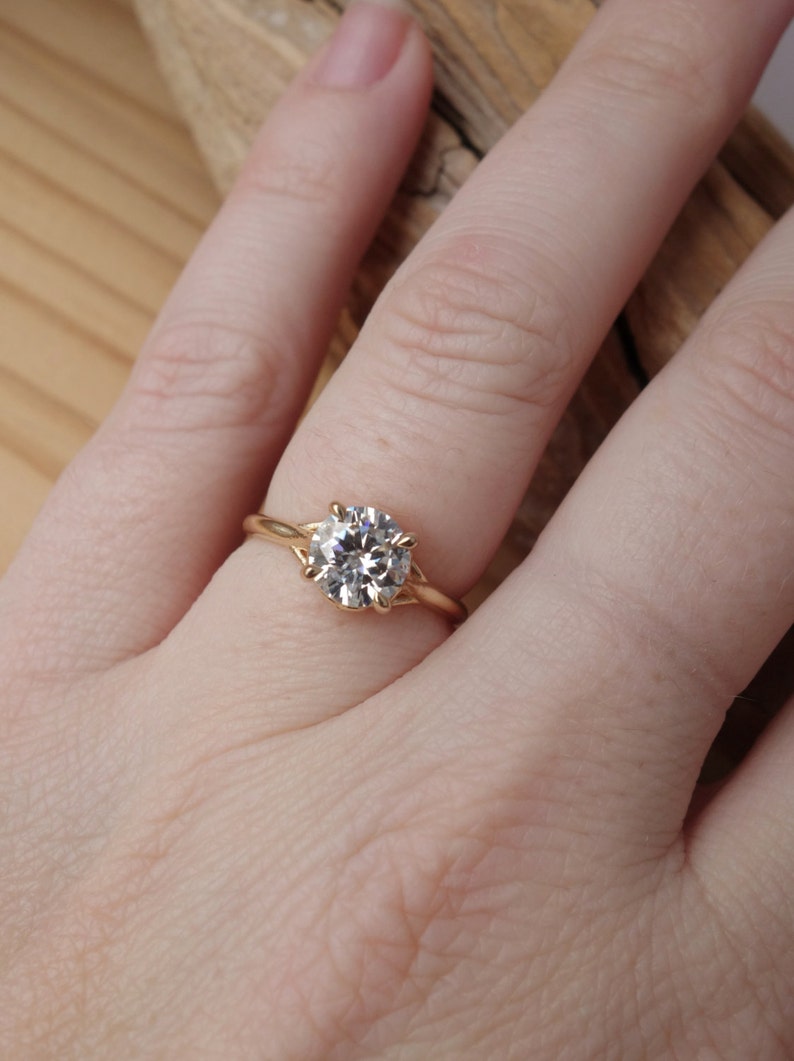 Filigree Moissanite Solitaire Ring Deposit Etsy