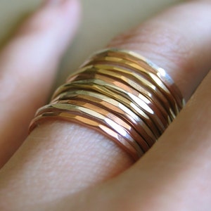 Slim Stacking Rings Mixed Metals, Set of 9 image 1