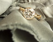 Moissanite Solitaire Branch Ring - 8mm - Dépôt