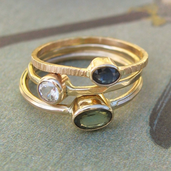 Custom Sapphire Stacking Rings