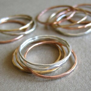 Slim Stacking Rings Mixed Metals, Set of 9 image 2