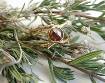 Chestnut Brown Rose Cut Diamond Branch Ring