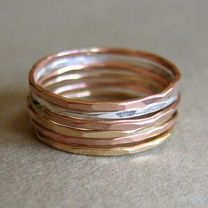 Slim Stacking Rings Mixed Metals, Set of 9 image 3