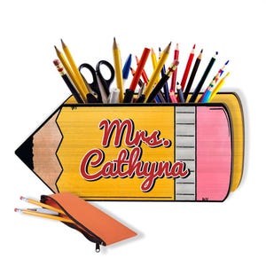 Custom Shape Pen - Pencil Holder Dinosaur Holder– Personalized Desk Organizer, Multi‑Layer Print, Unique Gift for Students  Home Office