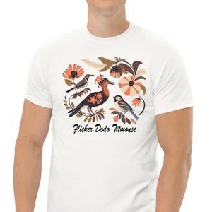 Flicker Dodo Titmouse Unisex Shirts Subtle Floral Shirts, Gift for Democrat, Anti Maga Bird, Flower FDT Unisex Sweatshirts Youth Shirt