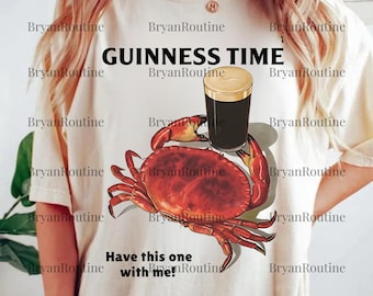 Guinness Crab Vintage PNG Svg, 90s Crab Dunk Tank PNG, Funny Seafood PNG, Retro Foodie Graphic, Vintage Beer Crab Sublimation File