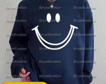 Happy Face PNG Svg For Circut, Smiley Emoticon Design, Positive Vibes Graphic, Joyful Fun Illustration, Printable Digital File, Gift For Him