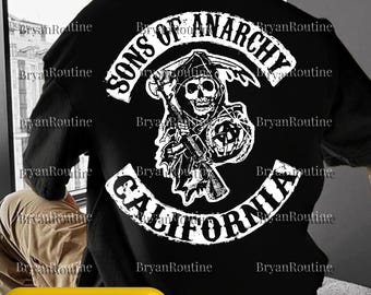 Sons of Anarchy PNG Svg pour Circut, California Bike Clipart, graphique unisexe tendance, sublimation amateur de moto, fichier numérique pour chemises