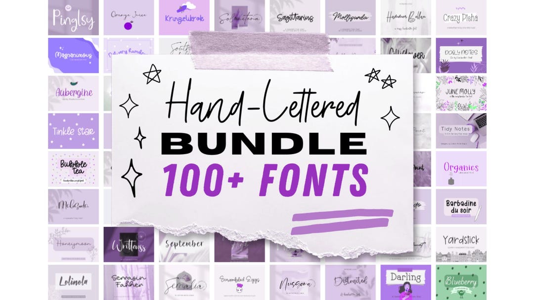 Hand-lettered Bundle Over 100 Fonts - Font Bundle, Handwritten Fonts ...