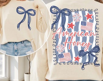 American Honey Patriotic PNG, 4th of July Sublimation Design, Instant Download