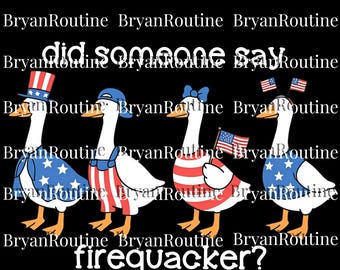 America Firequacker Goose Png, Did Someone Say Firequacker Cricut PNG File, Party In The USA File, Summer American Animal File