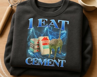 I Eat Cement PNG, Funny Humor Cat Digital Download, Instant Download