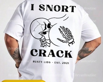 Je sniffe du crack PNG, téléchargement numérique drôle d'humour adulte, conception de jeu de mots tête de mort avant-gardiste, art d'Halloween humour noir, fichier à sublimation gothique sarcastique