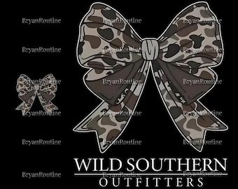 Camo Bow PNG, Camo Coquette Bow Design, Hunting Aesthetic Sublimation File, Old School Camouflage Bow Graphic, Country Girl Digital Download
