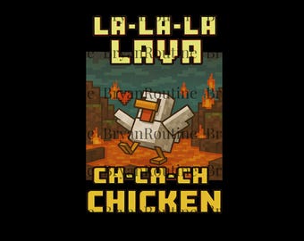 Vintage Lava Chicken Clipart, Funny Steve's Lava Chicken Game Character Design, Funny Gamer PNG, Funny Riding Chicken PNG, Gamer PNG