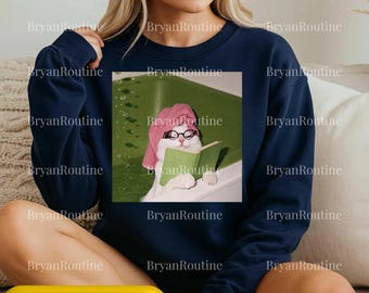 The Cat Who Studied Hard Digital File, Funny Meme Cat PNG Svg For Circut, Chill Cat SVG, Wacky Cat Design Download for Cat Lovers