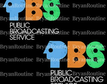 Vintage PBS Logo Sublimation, Retro Public Broadcasting Service Png, 70s 80s Nostalgia Digoital for Classic TV Fans, Save PBS