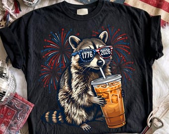 1776 2026 Raccoon Patriotic Humor PNG Digital Download, 4th of July Sublimation
