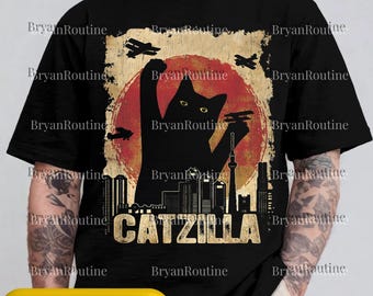 Catzilla Cat Digital File, Funny Kitten Meme PNG Svg For Circut, Halloween Cat Lover SVG, Pet Lover Funny Design Download