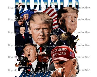 Donald Trump 90s Vintage Bootleg Style Png, Trump Make 4th Of July Png, Patriotic 4th of July Png, 4th Of July Png, Independence Day File
