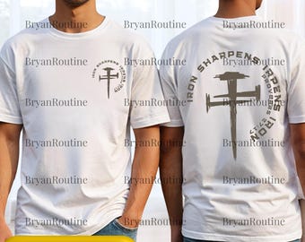 Iron Sharpens Iron PNG Svg, Christian Gym Quote Design, Proverbs Bible Verse Sublimation, Faith Streetwear Graphic Shirt, Jesus Shirt Print