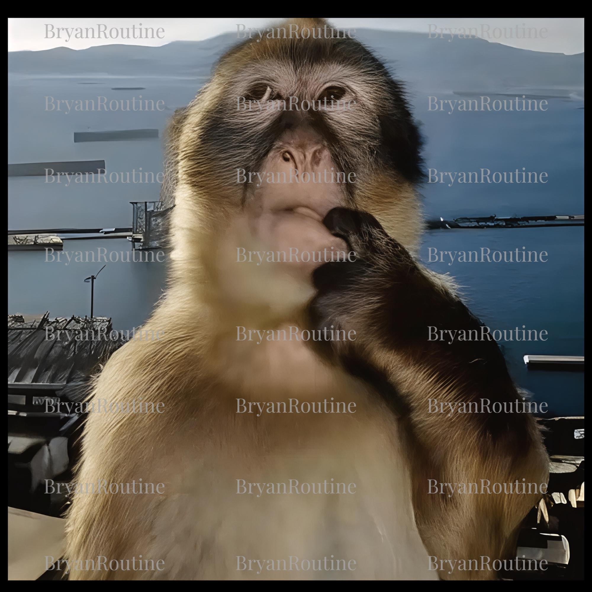 Monkey Thinking Meme PNG Svg for Circut, Funny Viral Meme Design ...