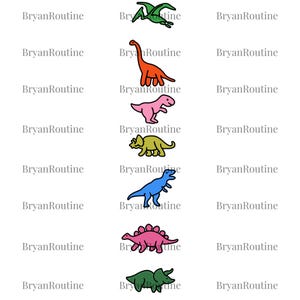Colorful Dinosaur SVG PNG, Cute Dino Clipart for Back Shirt Design, Dinosaur Lover Sublimation File, Baby Dinosaur PNG, Dinosaur Nursery Art
