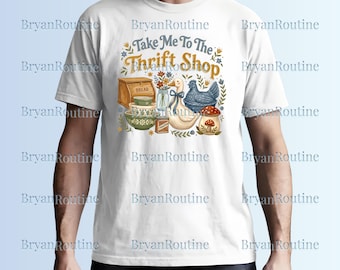 Thrifting digitale download Take Me To The Thrift Shop PNG, duurzame modesublimatie, Cottagecore, cadeau voor zuiniger digitale download