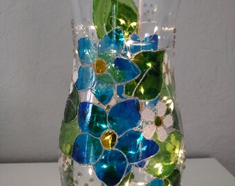 VASE LUMIERE MARGUERITES en verre moyen modèle