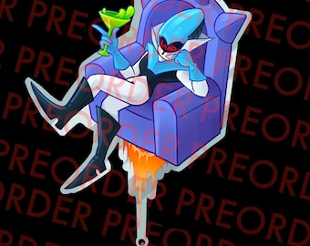 Deltarune Brunnen Lineale | King Queen und Tenna Linked Acryl Schlüsselanhänger